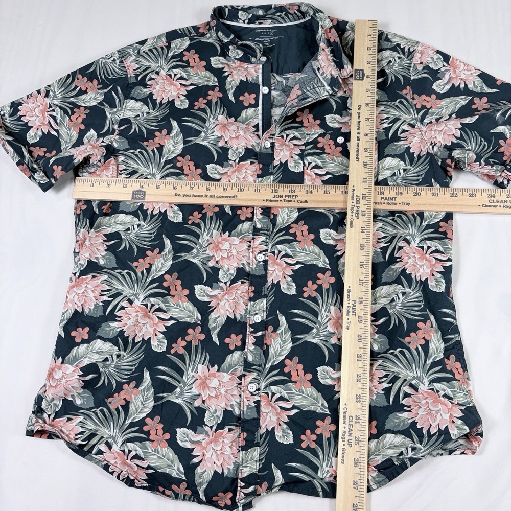 Paper Denim Cloth Short Sleeve Button Up Men Slim Fit Shirt Sz XL Tropical Vaca - Picture 4 of 7